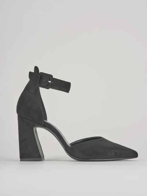 Décolleté e slingback tacco 9cm camoscio nero