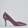 Décolleté e slingback tacco 7cm pelle viola