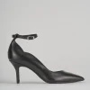 Décolleté e slingback tacco 7cm pelle nero