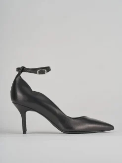 Décolleté e slingback tacco 7cm pelle nero