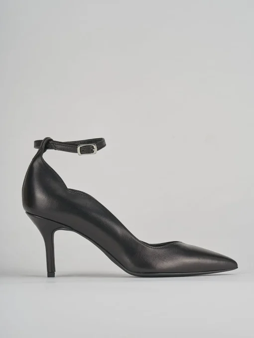 Décolleté e slingback tacco 7cm pelle nero