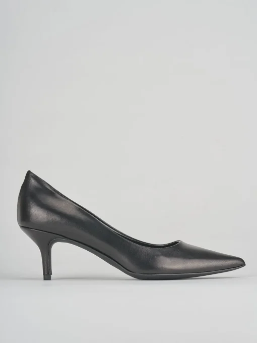 Décolleté e slingback tacco 7cm pelle nero