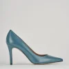 Décolleté e slingback tacco 10cm pelle verde