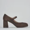 Décolleté e slingback tacco 8cm camoscio testa