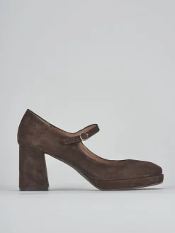 Décolleté e slingback tacco 8cm camoscio testa