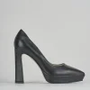 Décolleté e slingback tacco 11cm pelle nero