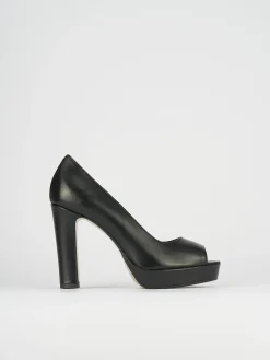 Décolleté e slingback tacco 8cm pelle nero