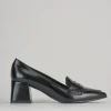 Décolleté e slingback tacco 4cm pelle nero