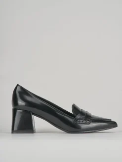 Décolleté e slingback tacco 4cm pelle nero