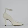 Décolleté e slingback tacco 9cm pelle bianco