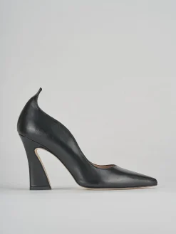 Décolleté e slingback tacco 9cm pelle nero