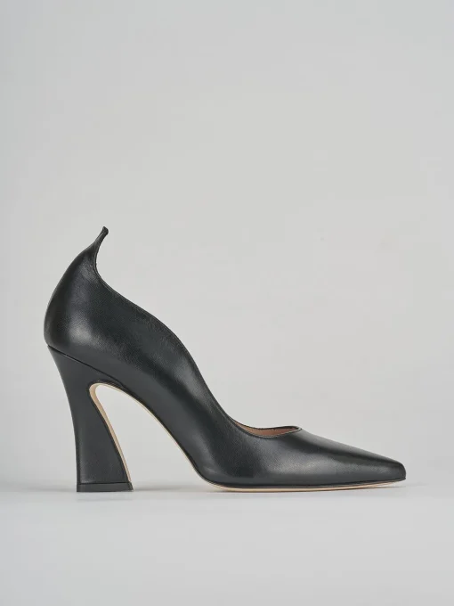 Décolleté e slingback tacco 9cm pelle nero