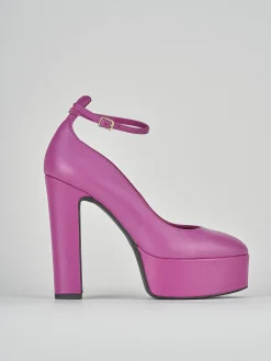 Décolleté e slingback tacco 13cm pelle viola