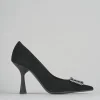 Décolleté e slingback tacco 9cm camoscio nero
