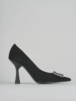 Décolleté e slingback tacco 9cm camoscio nero