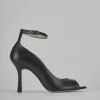 Décolleté e slingback tacco 9cm pelle nero