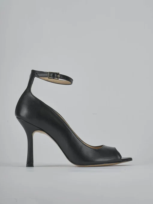 Décolleté e slingback tacco 9cm pelle nero