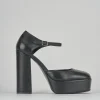 Décolleté e slingback tacco 13cm pelle nero