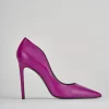 Décolleté e slingback tacco 10cm pelle viola