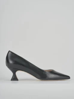 Décolleté e slingback tacco 5cm pelle nero