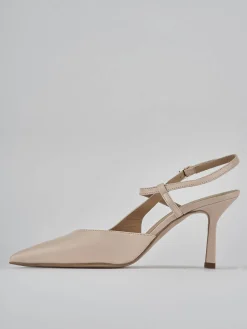 Décolleté e slingback tacco 7cm pelle rosa