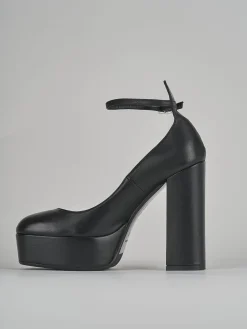 Décolleté e slingback tacco 12cm pelle nero