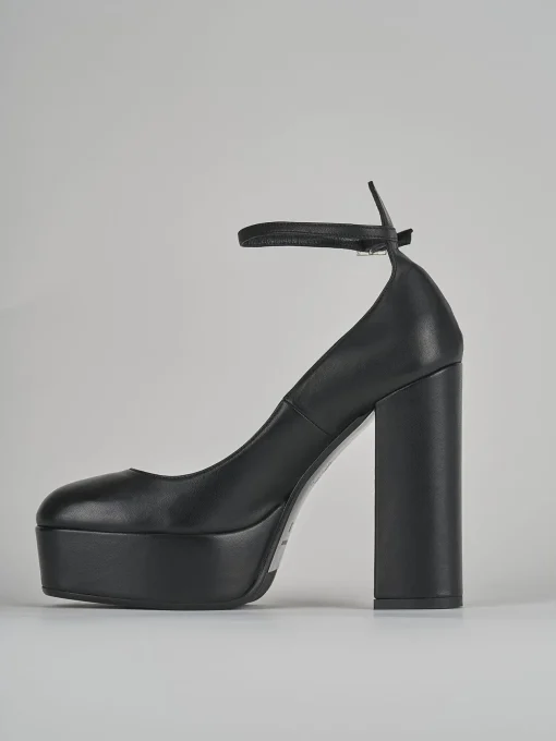 Décolleté e slingback tacco 12cm pelle nero