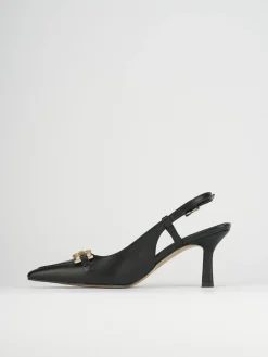 Décolleté e slingback tacco 7cm pelle nero