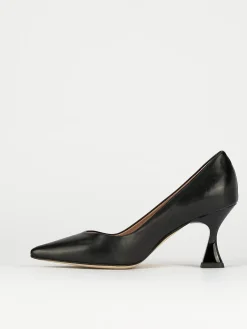 Décolleté e slingback tacco 7cm pelle nero