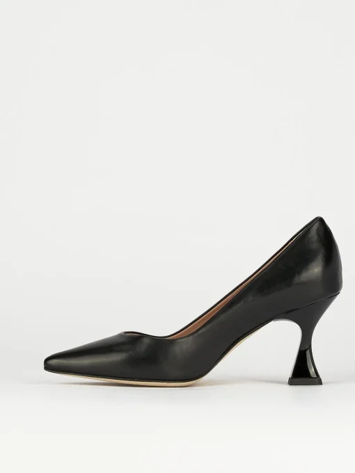 Décolleté e slingback tacco 7cm pelle nero