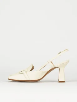 Décolleté e slingback tacco 7cm pelle beige