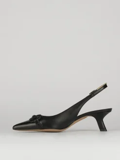 Décolleté e slingback tacco 5cm pelle nero
