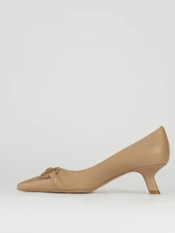 Décolleté e slingback tacco 5cm pelle beige