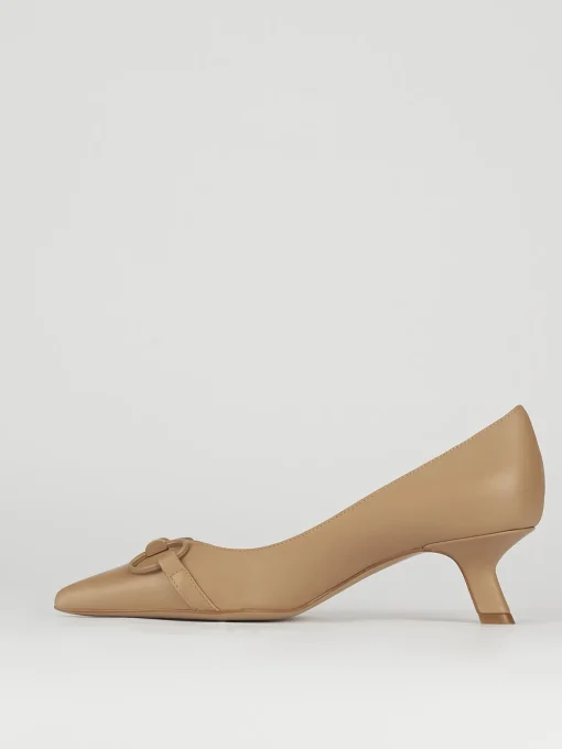 Décolleté e slingback tacco 5cm pelle beige