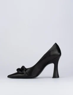 Décolleté e slingback tacco 9cm pelle nero