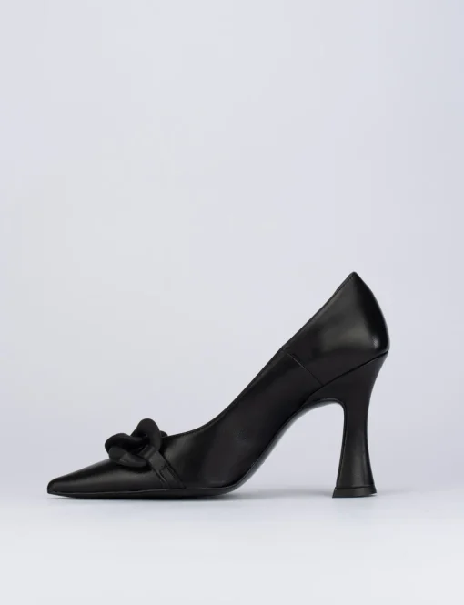 Décolleté e slingback tacco 9cm pelle nero