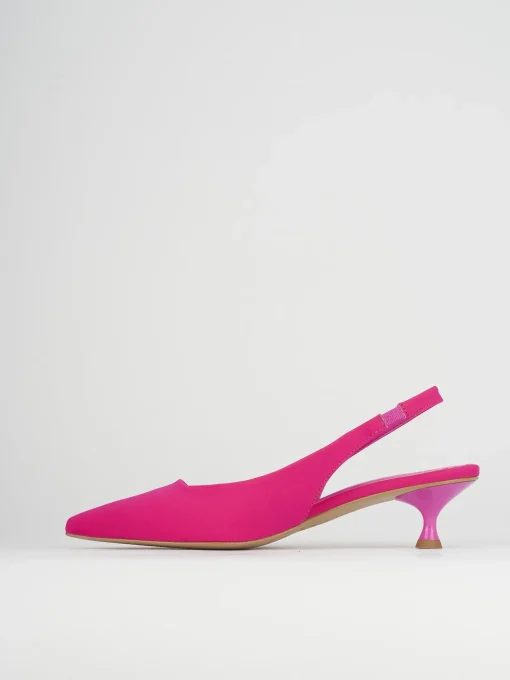 Décolleté e slingback tacco 5cm licra rosa