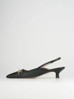 Décolleté e slingback tacco 5cm pelle nero