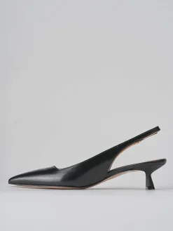 Décolleté e slingback tacco 5cm pelle nero