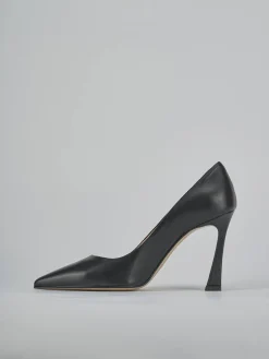 Décolleté e slingback tacco 9cm pelle nero