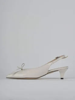 Décolleté e slingback tacco 5cm vernice beige