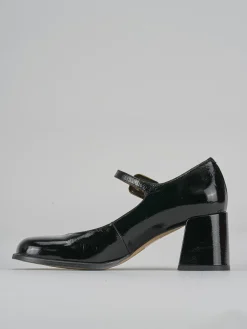 Décolleté e slingback tacco 6cm vernice nero