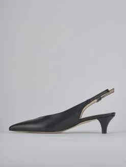 Décolleté e slingback tacco 5cm pelle nero