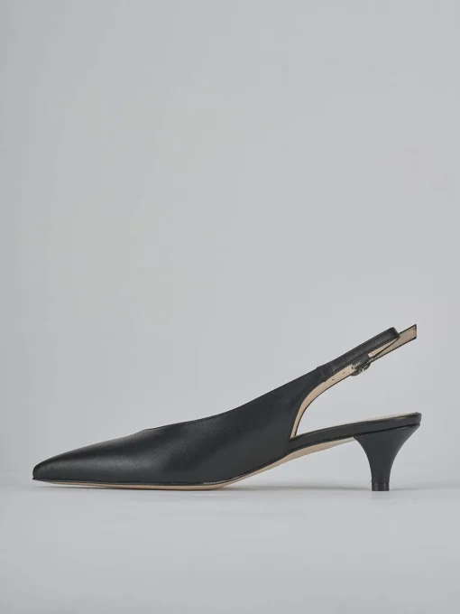 Décolleté e slingback tacco 5cm pelle nero