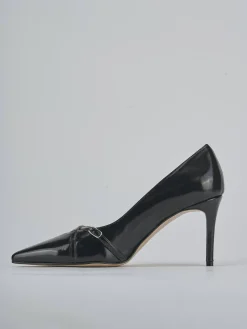 Décolleté e slingback tacco 7cm vernice nero