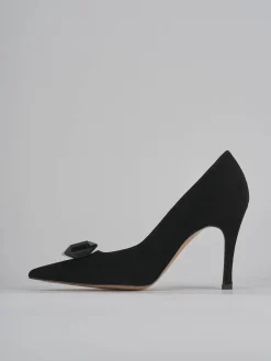 Décolleté e slingback tacco 9cm camoscio nero