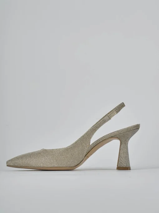 Décolleté e slingback tacco 7cm pelle oro