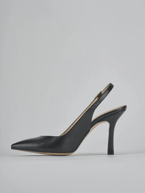 Décolleté e slingback tacco 9cm pelle nero
