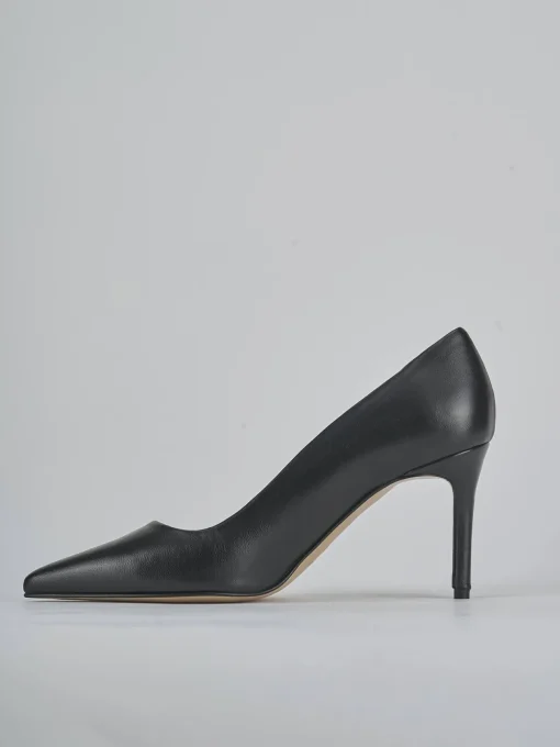 Décolleté e slingback tacco 7cm pelle nero