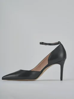 Décolleté e slingback tacco 7cm pelle nero